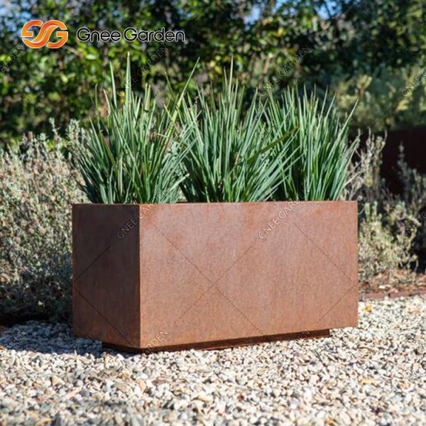 Corten Steel Rusty Metal Flower Planters Fabrication Plant Pot