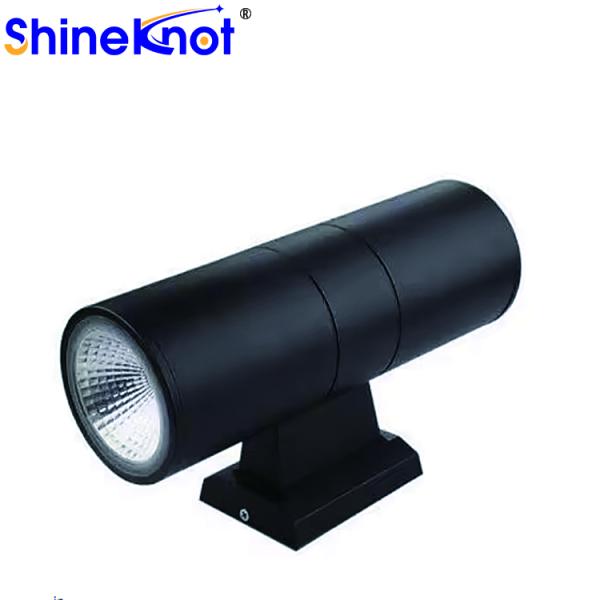 2*10W Gu10 Aluminum Round Double Head Outdoor Aluminum Wall Lamp 2- 30000 Working Lifetime