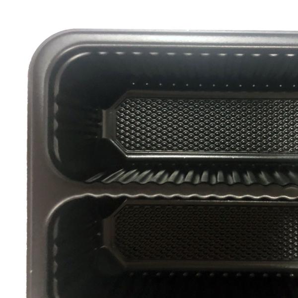 Black PP Food Grade 6-Cell Meat Tray for Frozen Lamb Rolls