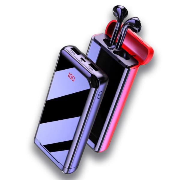 2020 New Earphone Power Bank TWS Bluetooth 5.0V Earphone Power Bank 10000mah with Earbuds