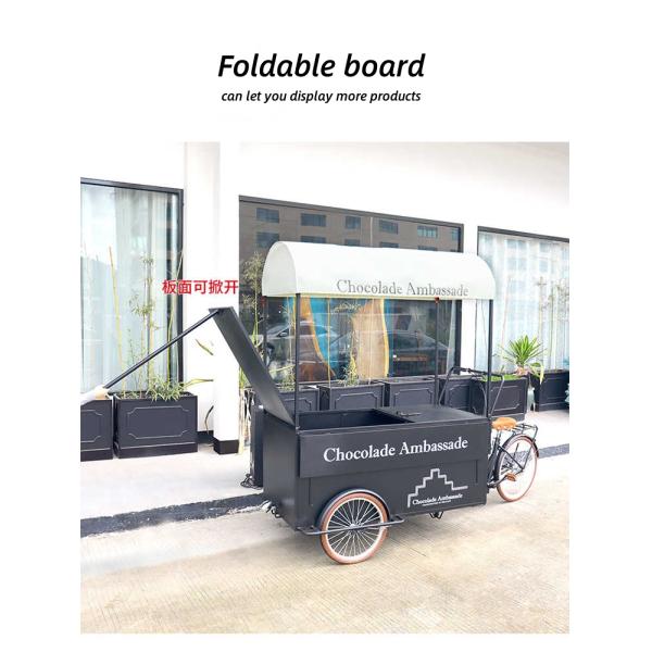 Outdoor Street Hotel Tricycle Ice Cream Cart Bicycle Design with Milk Raw Material