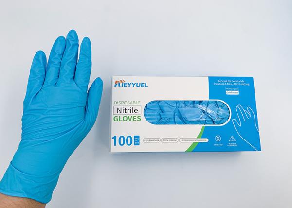 CE / FDA Disposable Nitrile Gloves Resistant To Punctures Customized Size