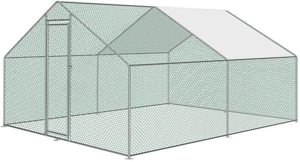 Large Walk In Chicken Cage Run Chicken Coop Run House Shade Cage 4x3m with Roof Cover Backyard