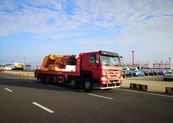 10 X 4 100 Tons Mobile Crane Truck , Folded Boom Type Heavy Duty Crane Truck