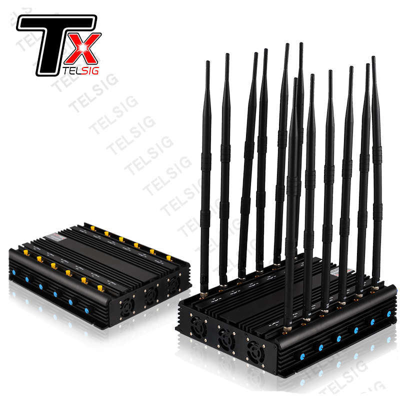 Высококачественный 5G Jammer сигнала канала Jammer 12 для защищать UHF VHF сотового телефона 2345G WiFi GPS GSM