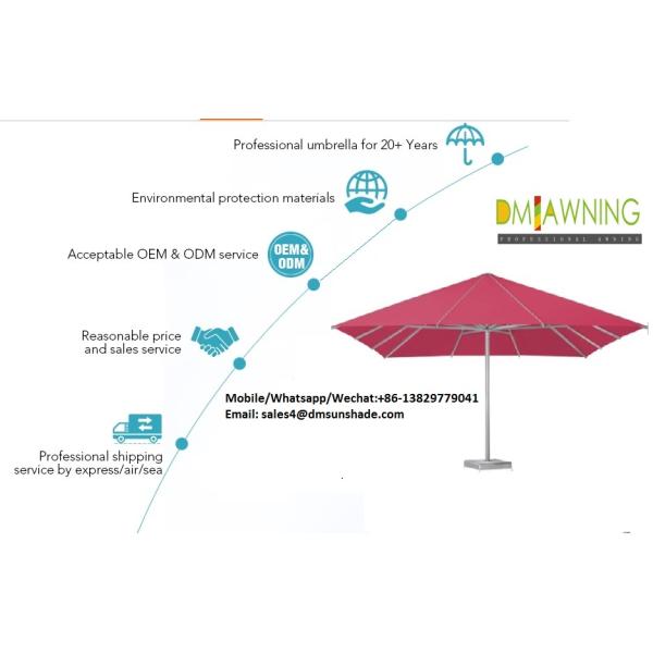 7м сильный ветер гигантский экстра большой наружный патио зонтик с светодиодными огнями