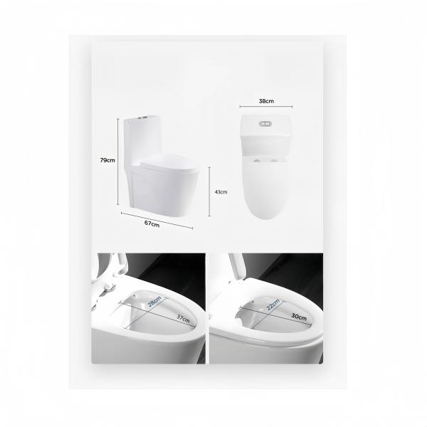Slowly Seat Cover Dual-Flush Washdown One Piece White Ceramic Toilet with High Durability