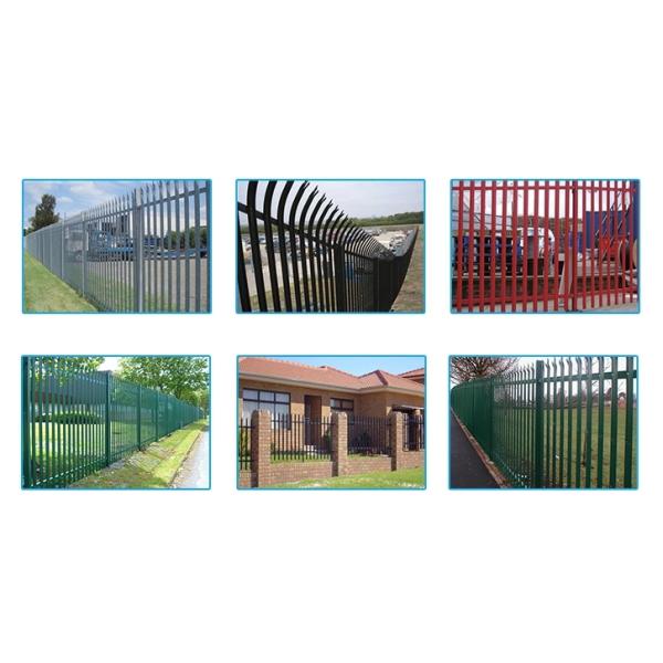 Anti Theft Powder Coated Palisade Fencing , Metal Palisade Security Fencing