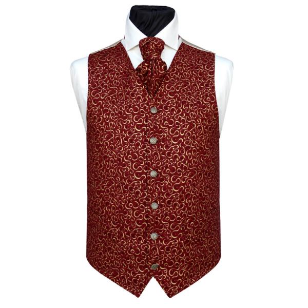 polyester Jacquard Paisley Handmade gentleman's maroon Waistcoat