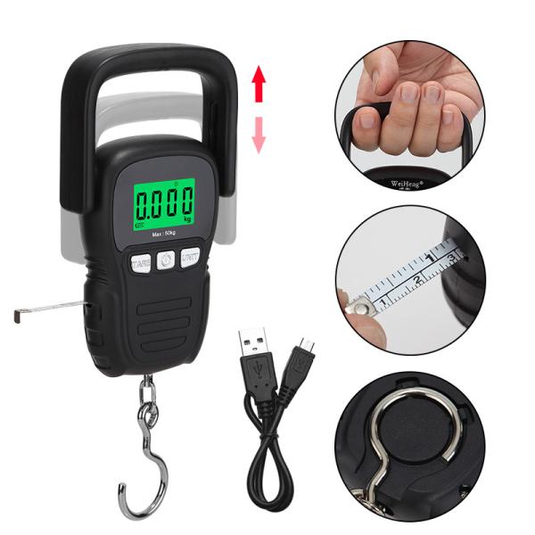 Balance de poids suspendue portable et élevable, balance de poche personnalisée et graduation de capacité avec mètre ruban de 1,5 m