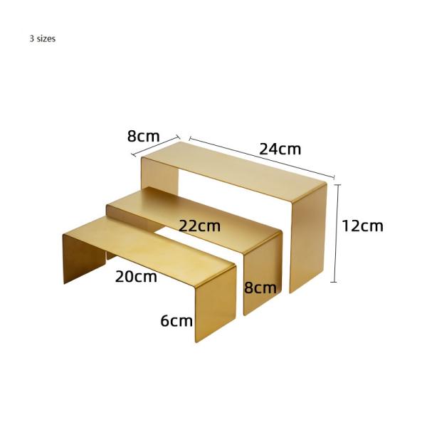 Expositores de metal para bolsas de joyería, plateados y dorados, zapatero en forma de U