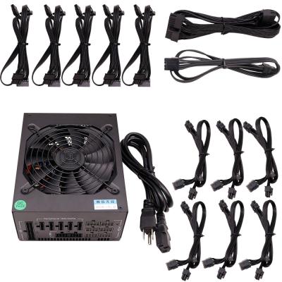 Hot Sale Atx 1600w Full Modular PSU 6 Gpu 90 plus Gold Switching PSU PC Power Supply DC/COMPUTER  12V