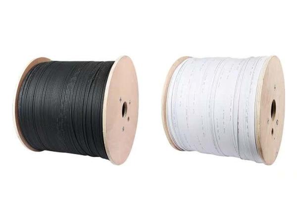 Mensageiro de aço exterior Wire de FRP, G657 FTTH 2 4 1 cabo de fibra ótica do núcleo
