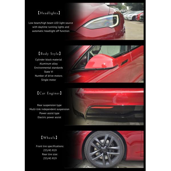 Auto eléctrico Tesla Modelo S de 2023 Euro VI con depósito de fósforo alto y vía trasera de 1690 mm