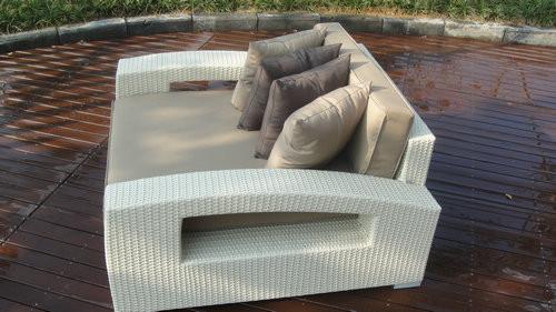 Outdoor Rattan Furniture Lounge Sofa , Luxury Conservatory Sofa Bed