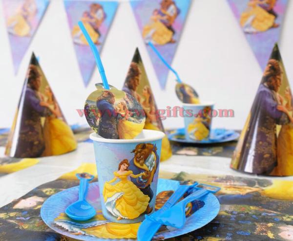 Beauty and the Beast Kids Birthday Party Decoration Set Party Supplies Baby Birthday Party Pack event party supplies