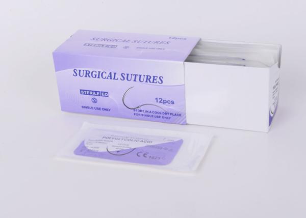 Gama absorvente da sutura de Pga da cor violeta esterilizada em volta dos anos conservados em estoque da agulha 3