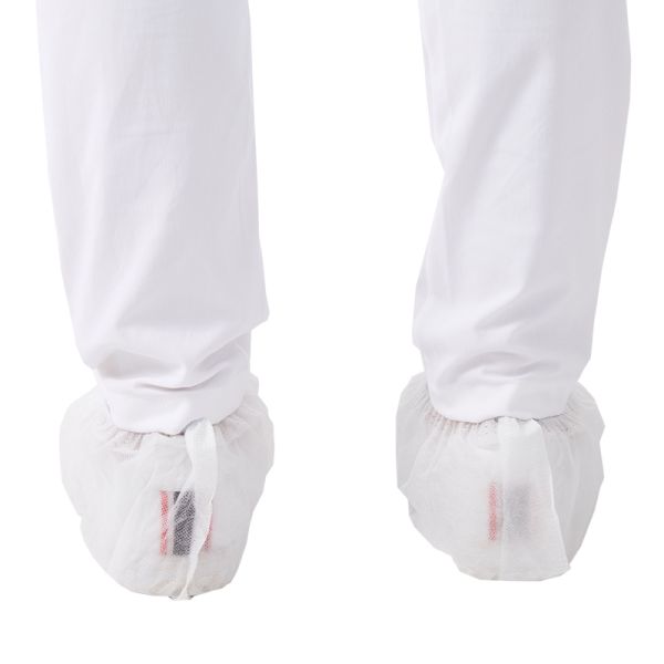 Hubei Haixin Thickening White Shoe Cover Hand Made Non-Woven Shoe Cover Disposable Shoe Integrated Forming Overshoes Wholesale