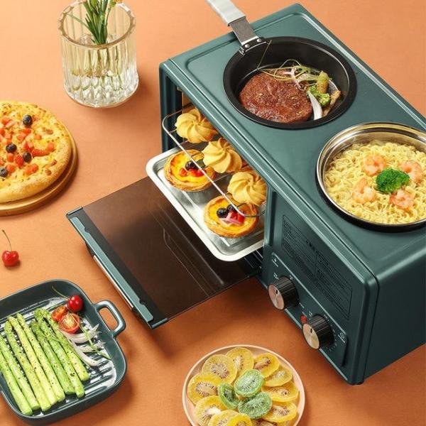 3 In 1 Electric Oven Breakfast Maker Pink Coffee Maker Multi Functional