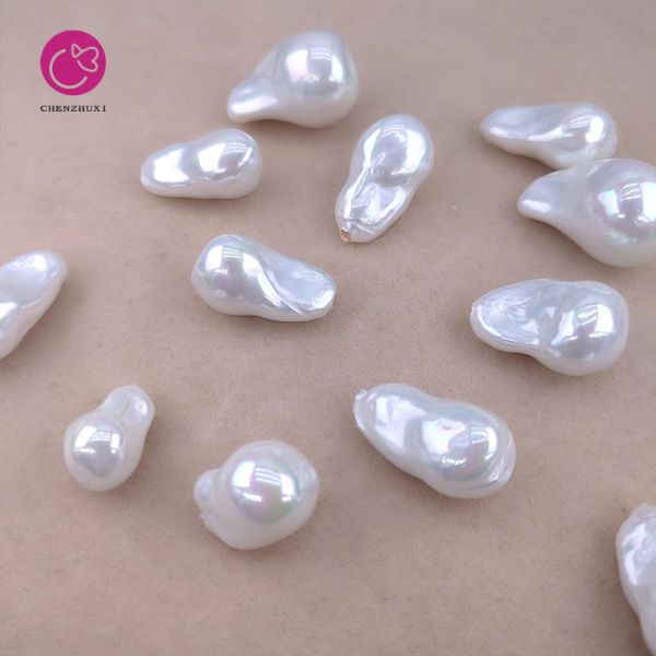 White South Sea Shell Beads Fashion Jewelry Diy Making Baroque Shell Beads Different Size 10-15mm