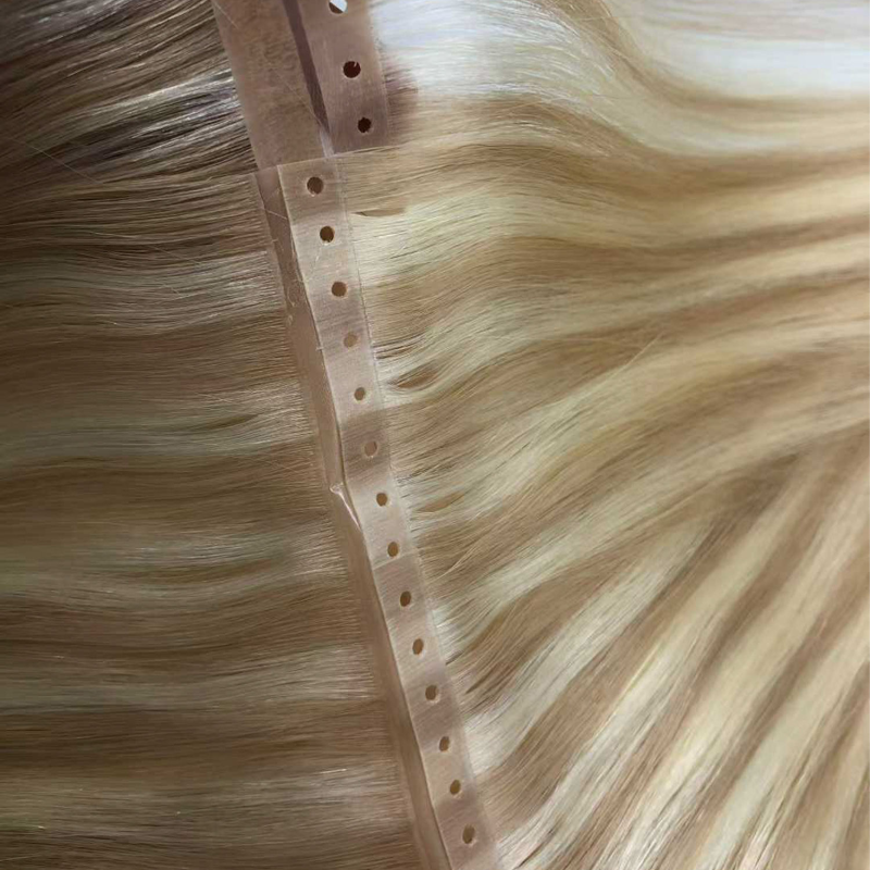 Butterfly Weft XO Human Hair Extensions Cuticle Aligned Human Hair Invisible Hole Weft Hair Extension With Free Mico Beads