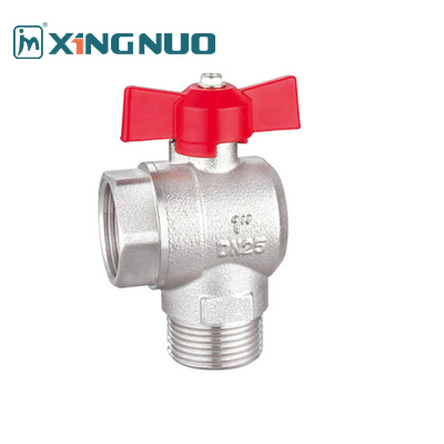 Válvula de bolos de gas de latón liso masculino X femenino con rosca PTFE M1