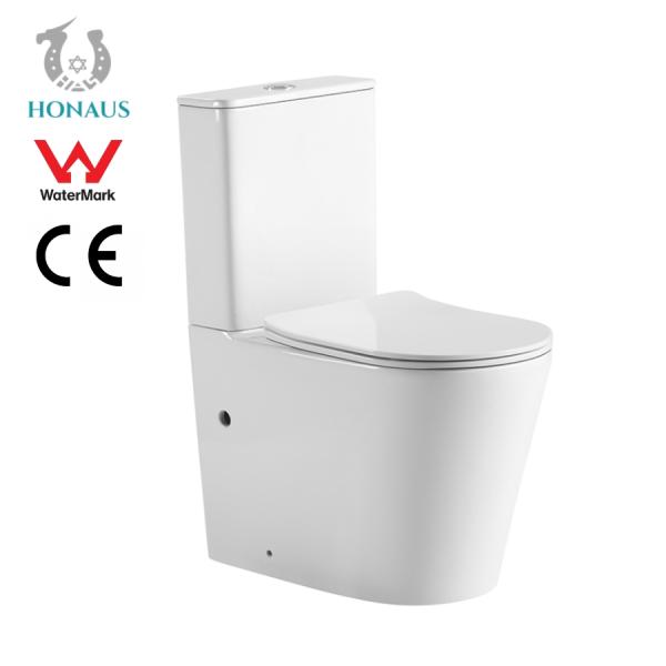 Floor Mounted Dual Flush Round Two Piece Toilet Bowl Water Saving
