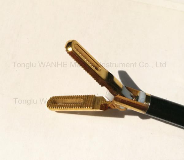 Forças de coagulação bipolares revestidas de ouro de aço HF2319.4 para instrumentos laparoscópicos