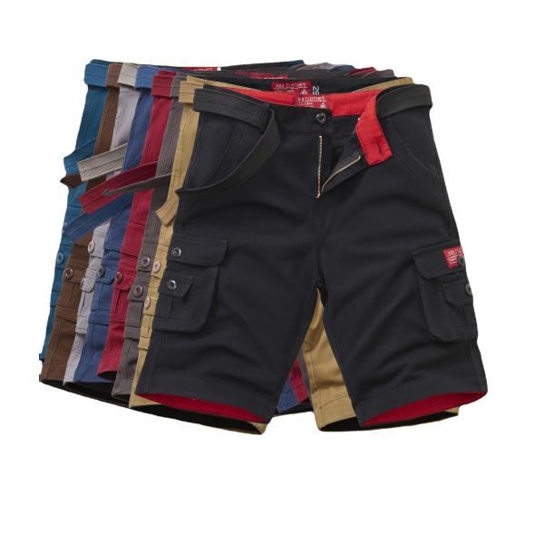 Men's Cargo Shorts Thick Cotton Material in Loose Fit with Multi-Pocket Convenience