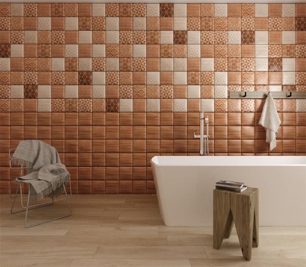 Coffee Clay Indoor Wall Tiles 152x152mm White Body
