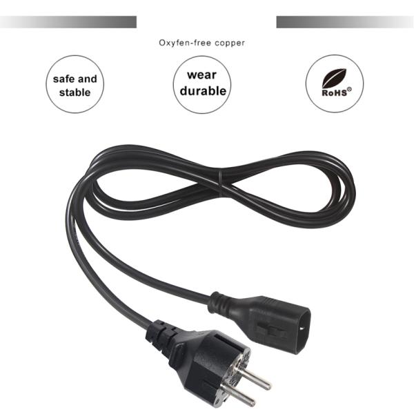 Industrial Locking Cable 3X1.5MM Socket Eu 3Pin-C14 European Standard Ac Cord Iec Power Connector