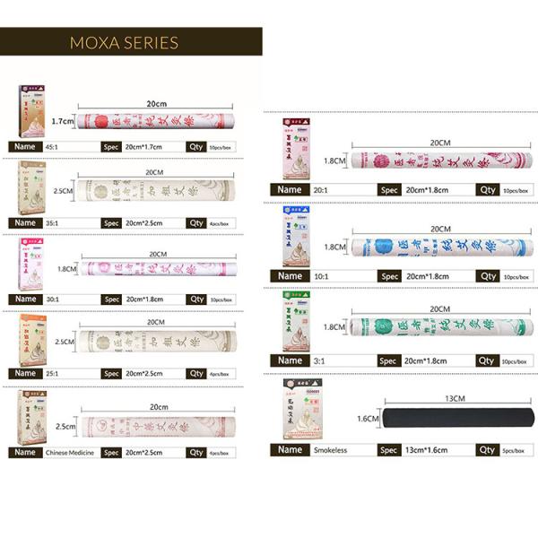 Chinese Herbal Medicine Pure Moxa Stick Smokeless and Natural for Moxibustion Therapy