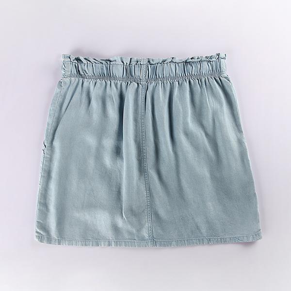 Stockpapa Ladies Plain Dyed Denim Wrap Skirts With Belt