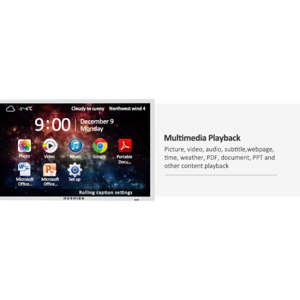 стойка пола сенсорного экрана 65 дюймов с 1080p дисплеем, дисплей киоска цифров с монитором инфракрасн андроида 4K полным HD