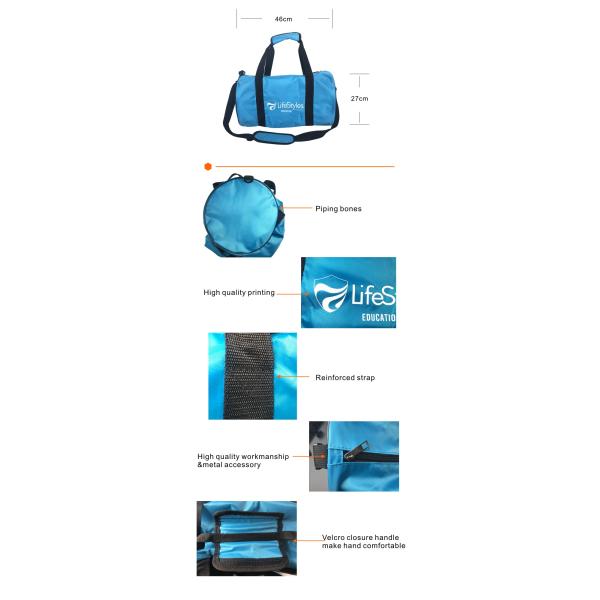 Round Shape Nylon Travel Duffle Bag With Strap Sports Items