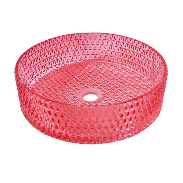 Crystal Glass Red Hand Wash Basin Bathroom Vessel Sinks