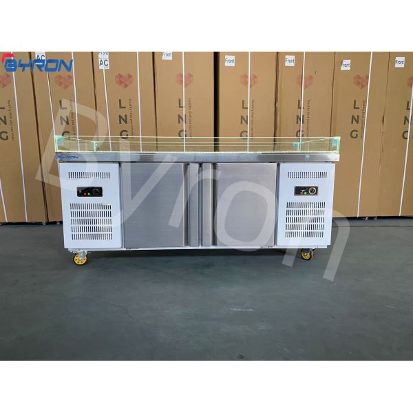 Customized Workbench Refrigerator SS Under Counter Refrigerator Freezer