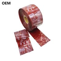 Embalagens de salsichas de plástico colorido folhas de salsicha flexografia impressão logotipo de marca embalagens de salsichas de carne