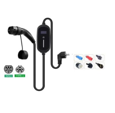 Type2 Mode2 Electric Vehicles Charger AC EV Charging Station 7KW
