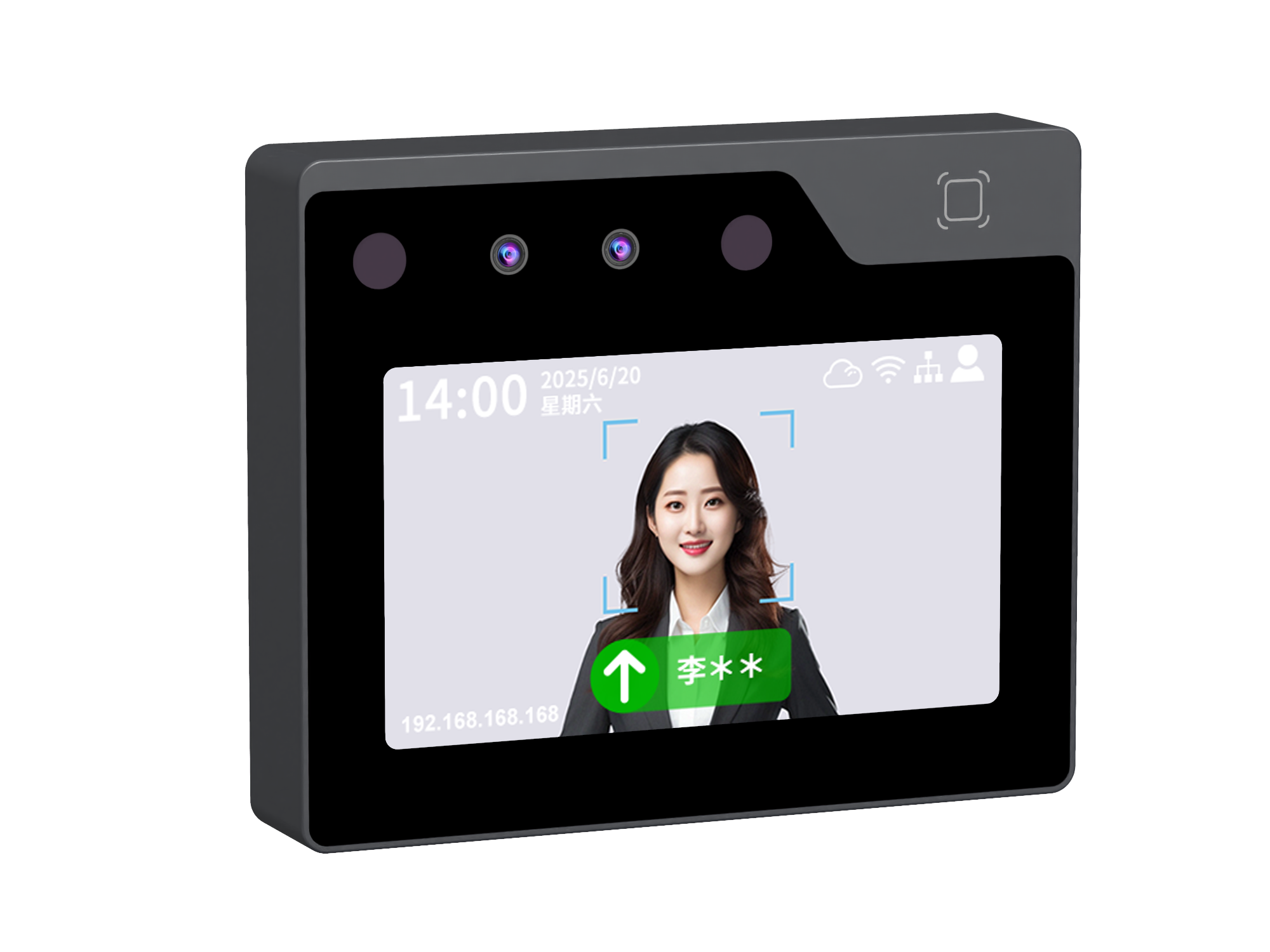 Easy Installation Facial Recognition Terminal with Dual Camera Black Color
