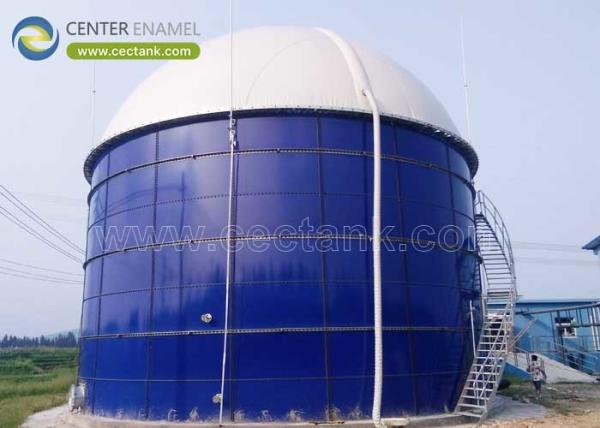 Réservoirs de stockage de biogaz en acier revêtus de verre avec détenteurs de gaz à double membrane