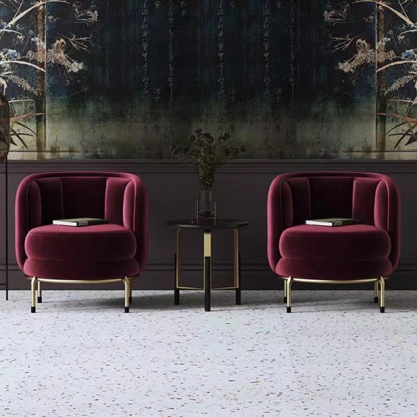 Velvet Hotel Bedroom Furniture Luxury Fuchsia Solo Dining Chair