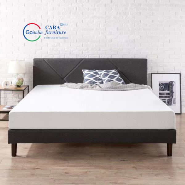 12288 Comfortable Dark Grey Double Bed Frame Luxury Modern King Size Bed For Hotels