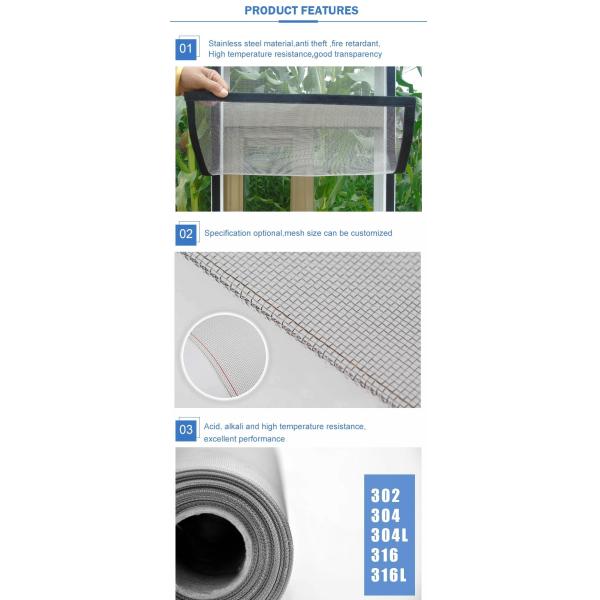Résistance de corrosion de catégorie de l'écran 304 d'insecte d'acier inoxydable de fenêtre