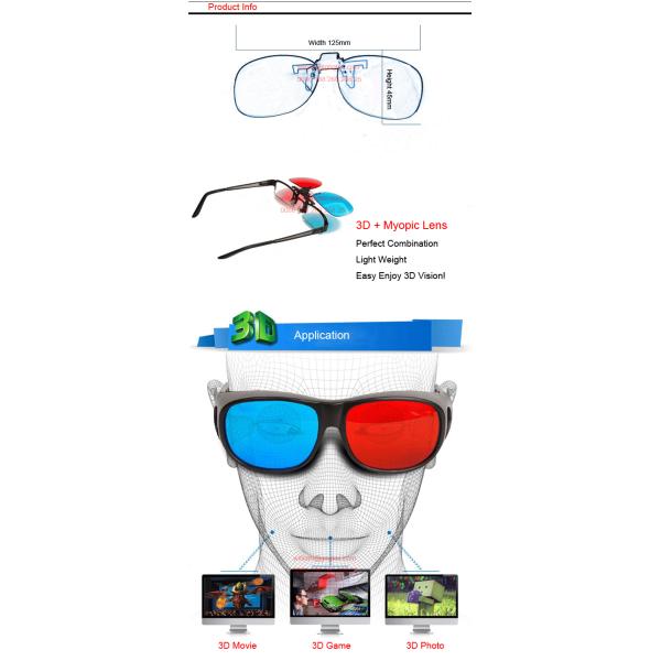 Red Blue 3D glasses CLIP TV film vision movie buy LG Sony Samsung Pana theater Benq Acer