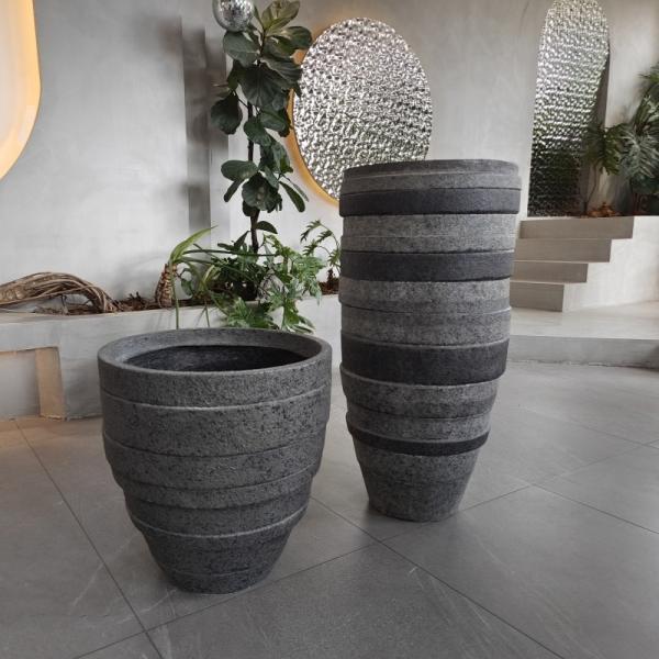 Tall Large Resin FRP Fiberglass Flower Pots Logo Customized