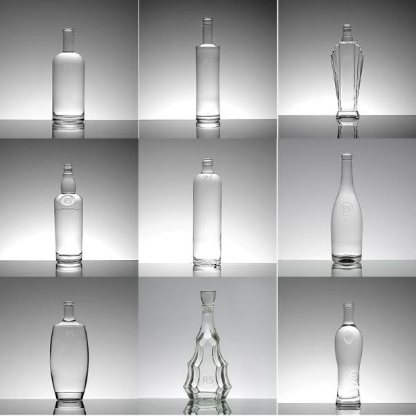 Glass Collar 750ml Super Flint Rum Empty Liquor Bottle for Beverage Transportation