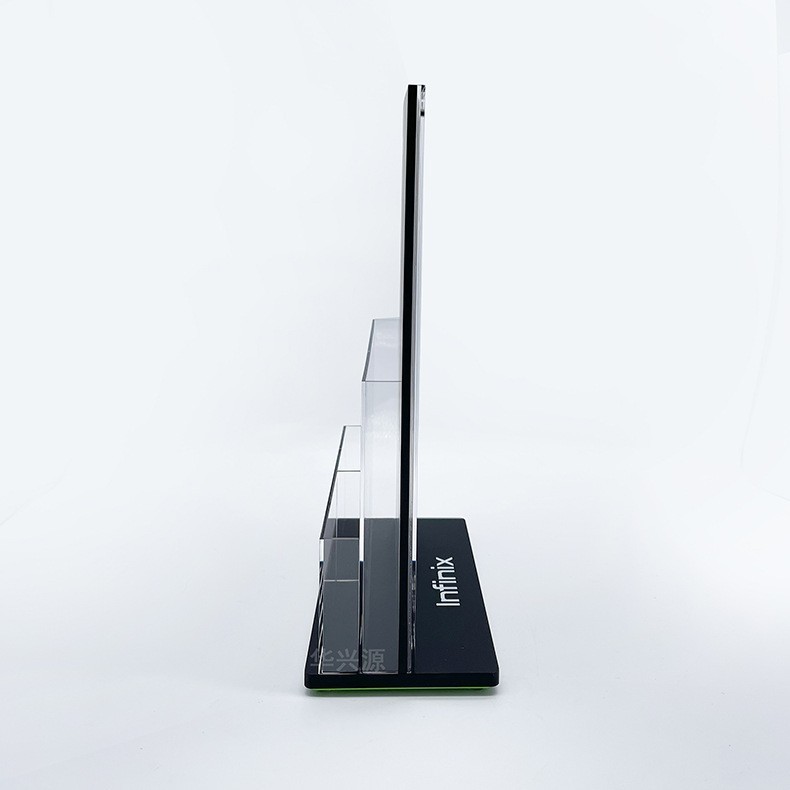 Two-Tier Acrylic Brochure Display Stand, A4 Leaflet & Color Flyer Storage Rack for Countertops of Mobile Phone Stores and Business Halls