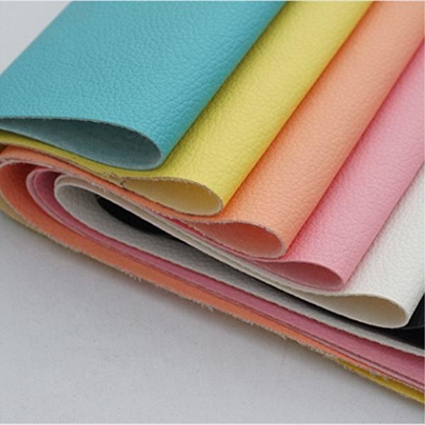Cuero sintético de grano de PVC Litchi para muebles 54 de ancho