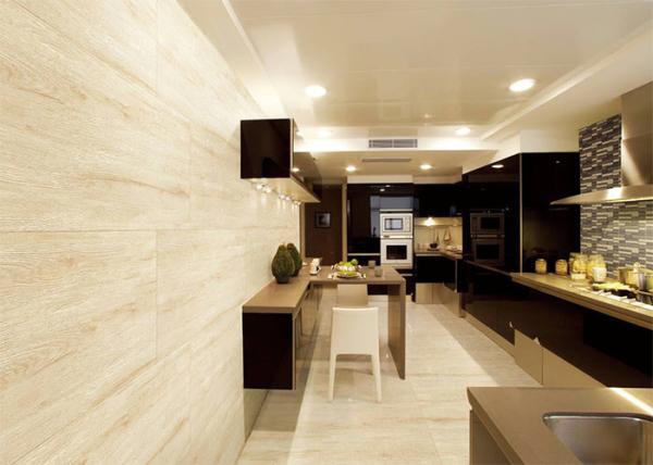 Beige Color Wood Look Tile Flooring , Matt Moulding Wood Effect Ceramic Tiles